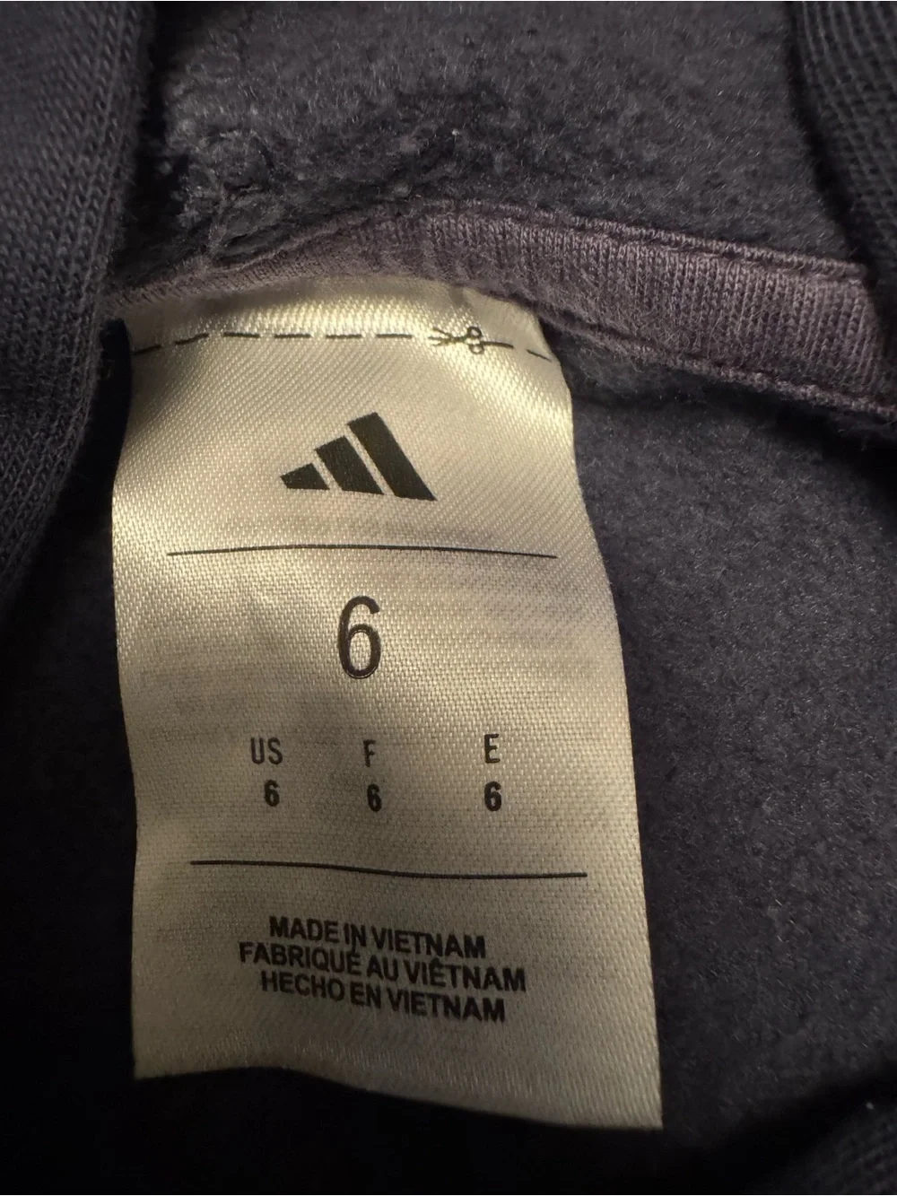 adidas Unisex Kids Navy Blue 2pc Fleece Tracksuit Hoodie Joggers Set Size Size 6